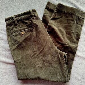 Bills Khakis Pants Mens 34" Army Green Chunky Corduroy Skater Y2K 90's Skater
